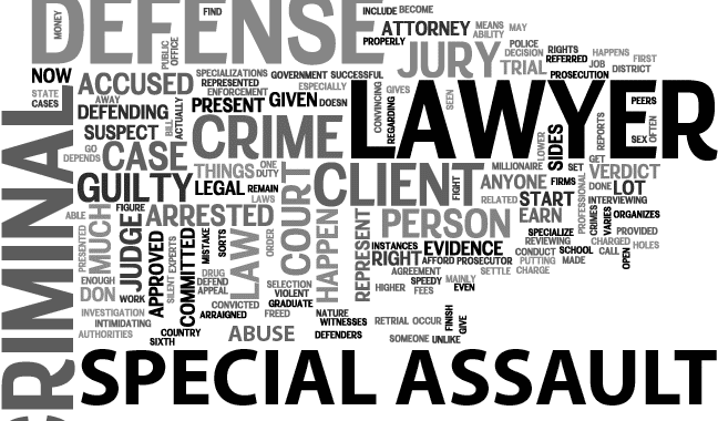 special assault criminal defense lawyer word collage